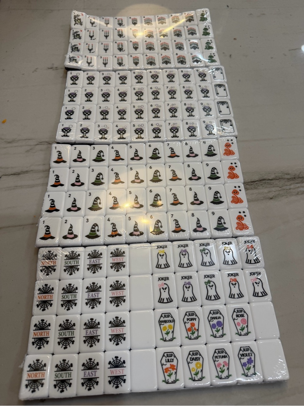 Halloween Mahjong Tile Set - White 2 layer NEW